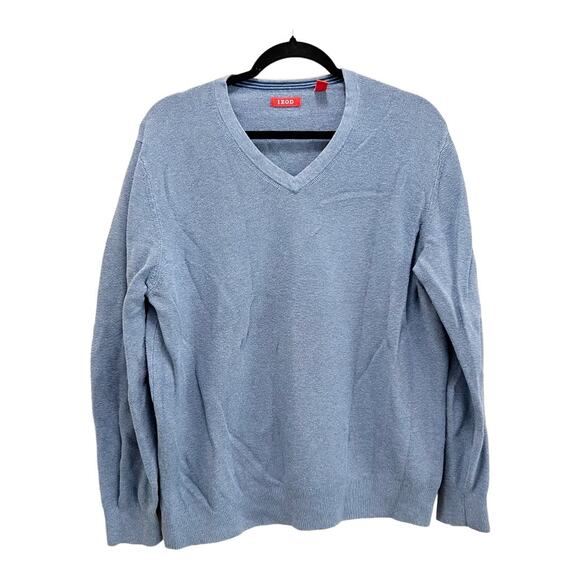 Izod Men's Blue V-Neck Knit Pullover Sweater Size Large - Picture 1 of 6